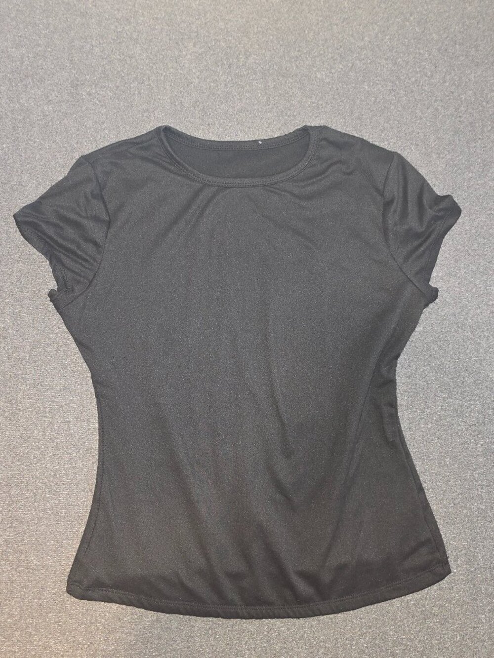 Women's Black Short Sleeve Scoop Neck Top - Size XL (Style 81B25J)